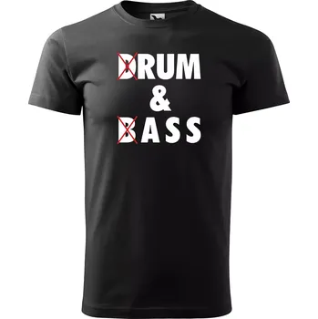 Sablio Tričko s potiskem Drum & Bass - černé 4XL