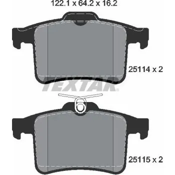Brzdová destička Sada brzdových destiček, kotoučová brzda TEXTAR 2511401