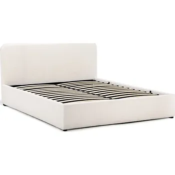 Postel Čalouněná postel NOKU 140x200 cm s roštem a úložným prostorem, bílá + vyzvednutí ZDARMA