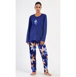Vienetta Secret Dámské pyžamo dlouhé Sára modré Barva: tmavě modrá, Velikost: XL