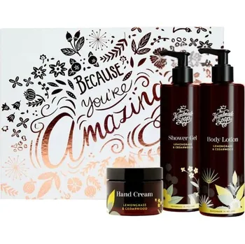 Kosmetická sada The-Handmade-Soap Collection Lemongrass-CedarwoodBodycare Gift Set Because You're Amazing Sprchový gel 250 ml + tělové mléko krém na ruce 50 g 1 Stk. (1&nbsp;113,00 Kč / 1 ks.)