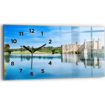 Hodiny Nástěnné hodiny kulatý dekorativní klasické kuchyňské 60x30 cm Hrad Leeds