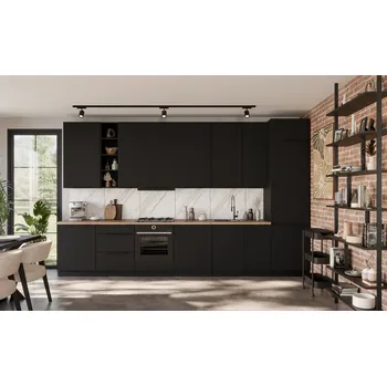 Kuchyňská linka Kuchyňská linka 390 cm Aria 2 - Černá + BL Black AFM