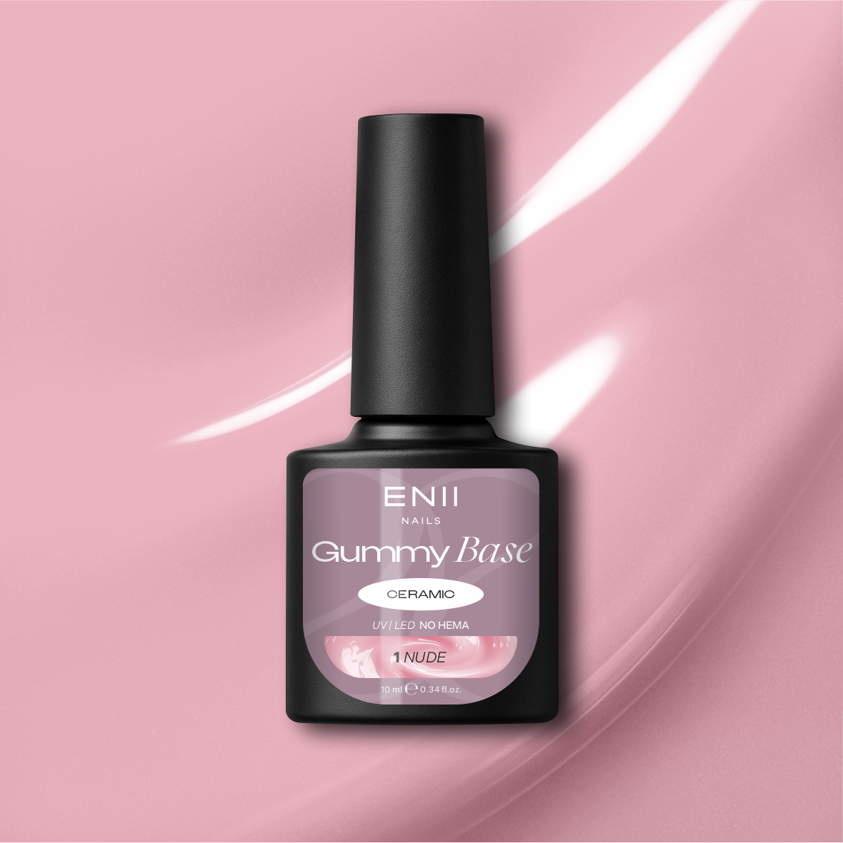 ENII NAILS Gummy Base Ceramic 1 Nude - gumová báze na nehty, 10 ml