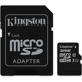 Paměťová karta Paměťová karta Kingston 32GB Micro SD SDCS2/32GB do telefonu + adaptér