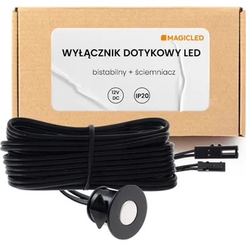 vypínač Dotykový spínač LED 12V/24V max 3A 2x Kabel 1m Bistabilní + stmívač
