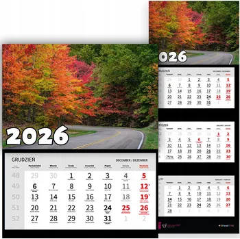 Kalendář Kalendář 2026 trojdílný – krajiny, výhledy, příroda a klid MIX VZORŮ