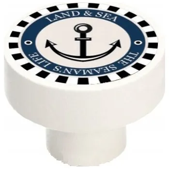 Nábytkové kování Dřevěná nábytková úchytka bílá GD08 + KOTVA V61