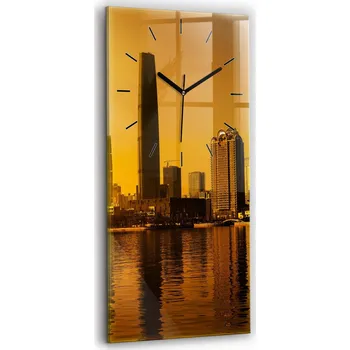 Hodiny Skleněné hodiny moderní velké nástěnné s grafikou tiché Řeka Zhujiang 30x60