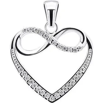 Přívěsek Stříbrný přívěsek ve tvaru srdce PT16W