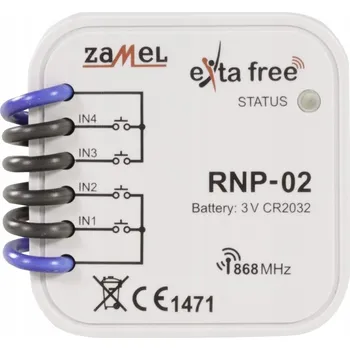 Bezpečnostní kamera ZAMEL RÁDIOVÝ VYSÍLAČ DO KRABICE 4 KANÁLOVÝ IP20 868 MHz DOSAH AŽ 200m RNP-02