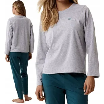 Dámské noční prádlo ATLANTIC NLP-499 Dámské pyžamo teplákové soupravy pro domácí nošení 100% Bavlna - XXL