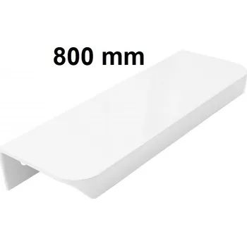 Nábytkové kování Nábytková úchytka hranová zaoblená C12 R9 bílá anoda L-800 mm