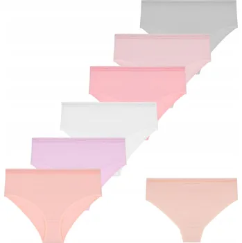 Dámské oblečení 6x Dámské Kalhotky Kalhotky Bikini Bavlněné s Ozdobnou Gumičkou Sada MORAJ S