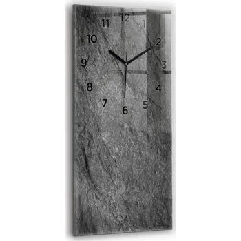 Hodiny Minimalistické skleněné nástěnné hodiny s grafikou: Vulkánská skála, 30x60 cm