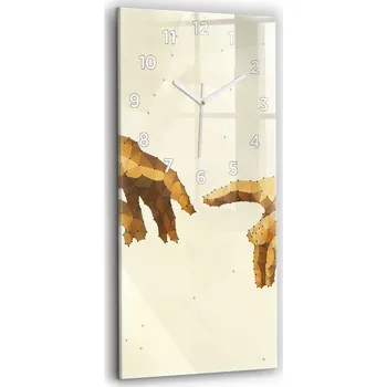 Hodiny Skleněné hodiny s tichým mechanismem, tvrzené sklo, styl loft, nástěnné - Stvoření Adama 30x60 cm