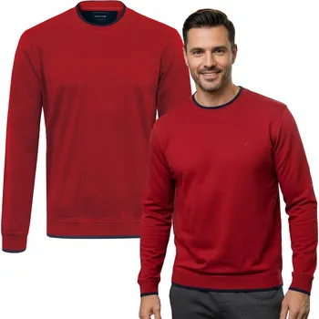 Pánská mikina Pánská mikina Pako Jeans Basic bavlněná Mikina přes hlavu bez kapuce velikost 3XL