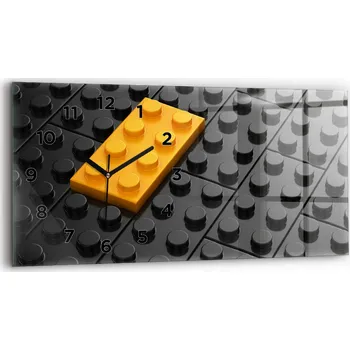 Hodiny Moderní skleněné nástěnné hodiny s potiskem 60 cm x 30 cm Dětské kostky