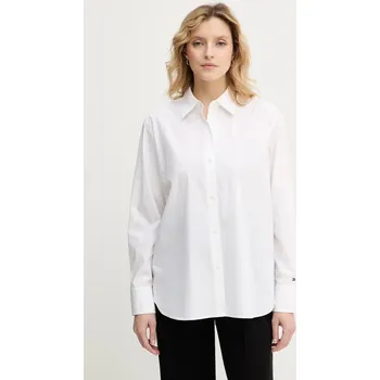 Pánské oblečení Bavlněná košile Tommy Hilfiger WW0WW48190 bílá 00A, vel. 42