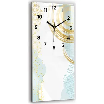 Hodiny Velké Skleněné Hodiny Stylové Nástěnné Tiché Ručičky Dekorativní Vzor 30x60