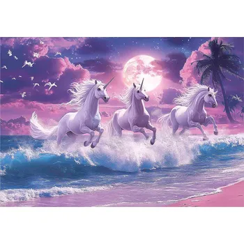 Fototapeta FOTOTAPETA PRO DĚTI JEDNOROŽEC KŮŇ PLÁŽ TAPETA DO DĚTSKÉHO POKOJE 250x175
