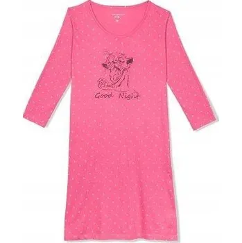 Dámská noční košile KOŠILE NOČNÍ S DLOUHÝM RUKÁVEM ATLANTIC NLD201 XL RŮŽOVÁ
