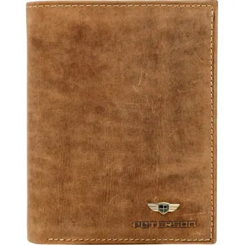 Peněženka Peterson pánská peněženka z hnědé přírodní kůže PTN 339 2-1-5 COGNAC - muž