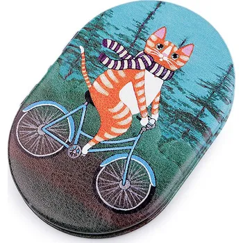 Kosmetické zrcátko Kosmetické zrcátko kočky, střední, 3 tyrkysová