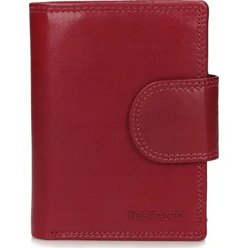 Univerzální peněženka z pravé kůže, malá, elegantní, na zip, červená T359