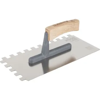 Zdenické nářadí KUBALA - WOOD LINE hladítko nerezové 270x130mm zub 10x10 - dřevěná rukojeť Kubala K5418