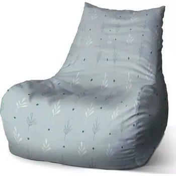 Sedací pytel Sablio Sedací vak Bean Modré a bílé lístky - 60 x 70 x 70 cm