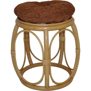 Taburet Ratanová taburetka široká medová polstr matylda hnědý