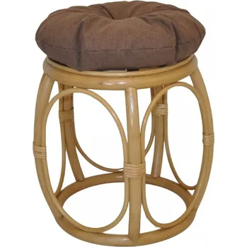 Stolička Axin Trading s.r.o. Ratanová taburetka široká medová polstr hnědý melír