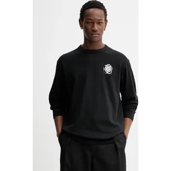 Pánské tričko Bavlněné tričko s dlouhým rukávem Kenzo FG55TL3024SK černá 99X, vel. XL