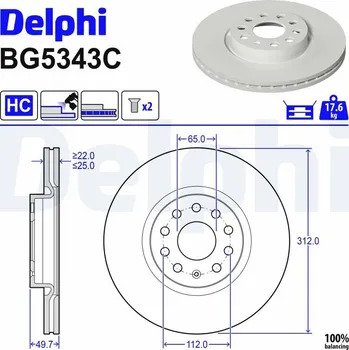 Brzdový kotouč Brzdový kotouč DELPHI BG5343C