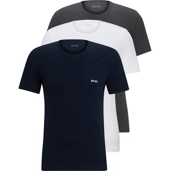 Pánské oblečení BOSS TShirt RN 3P Classic 50475284 bílé/tmavě šedé/tmavě modré