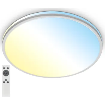 BRILONER Pulup, LED stropní svítidlo, plynule stmívatelné, dálkový ovladač, matný chrom 3831014