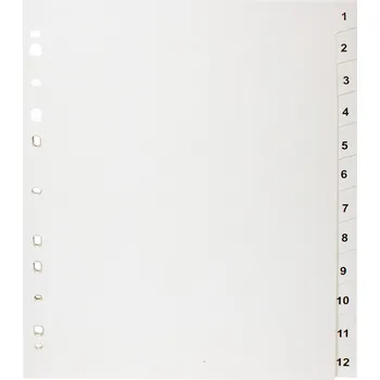 Rozlišovač papírový A4 1-12