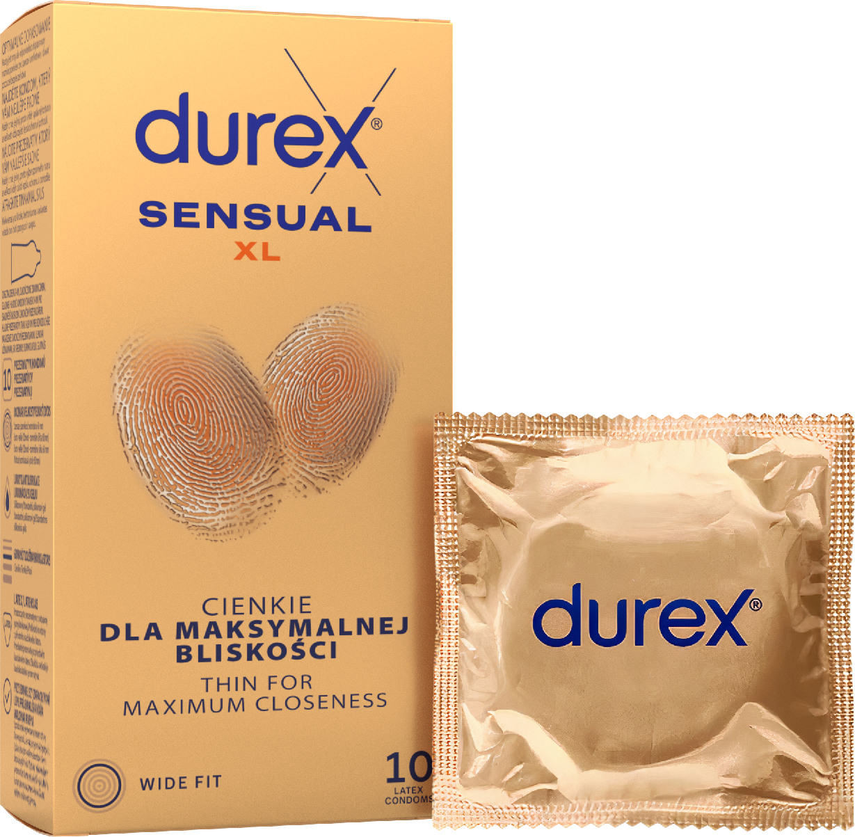 Durex Sensual XL Extra tenké kondomy (10 ks)