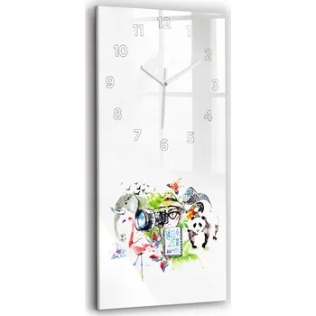 Hodiny Skleněné hodiny Design Moderní Nástěnné Tiché ručičky Obývací pokoj Zoolog 30x60