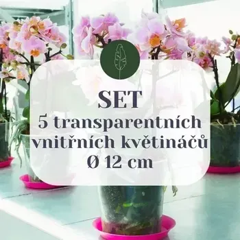 Květináč SET 5 průhledných vnitřních květináčů Ø 12 cm