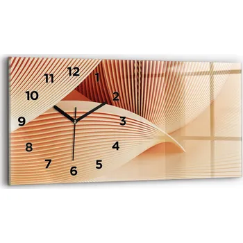 Hodiny Moderní skleněné nástěnné hodiny s potiskem 60 x 30 cm Vlny abstrakce vzor