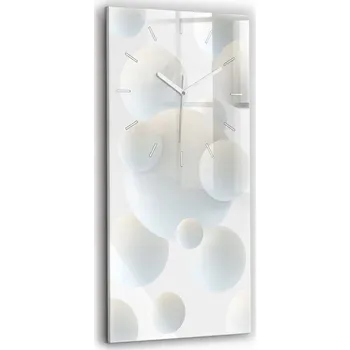 Hodiny Minimalistické skleněné nástěnné hodiny s motivem míče, abstrakce, 30x60 cm