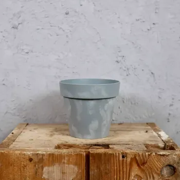 Květináč Prosperplast plastový květináč Cube Beton effect šedý Ø 15 cm