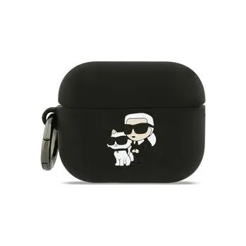 Příslušenství pro sluchátka Karl Lagerfeld 3D Logo NFT Karl and Choupette Silikonové Pouzdro pro AirPods Pro 3 Black