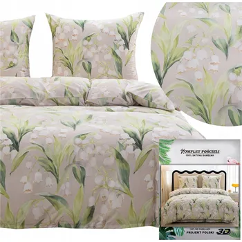 Povlečení Povlečení 160x200 3dílná sada povlečení 70x80 saténové Maria květiny