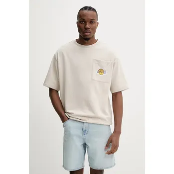 Pánské tričko Tričko New Era 60596444 béžová 80X, vel. S