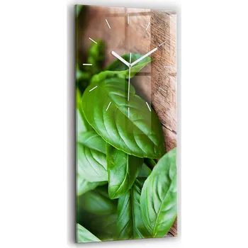 Hodiny Velké Nástěnné Hodiny Skleněné Tiché Loft Listy bazalky