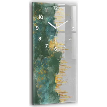 Hodiny Vertikální skleněné nástěnné hodiny do obýváku s dekorativním vzorem 30x60 cm