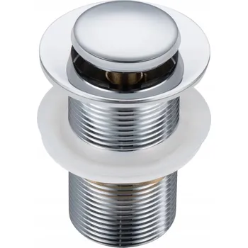 Sifon Zátka umyvadlová Click-Clack bez přepadu kulatý Balneo stříbrná